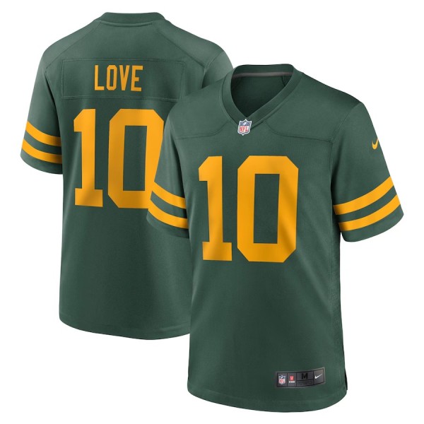 Men's Green Bay Packers Jordan Love Green Alternate Game Jersey
