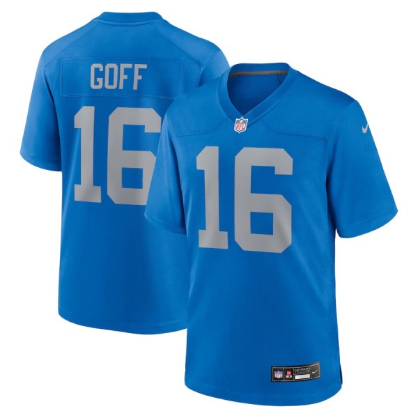 Men's Detroit Lions Jared Goff Blue Alternate Game Jersey