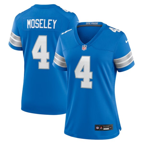 Women's Detroit Lions Emmanuel Moseley Blue Team Game Jersey