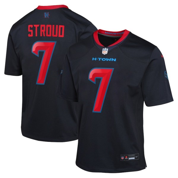 Youth Houston Texans C.J. Stroud Navy 2nd Alternate Game Jersey