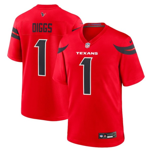 Men's Houston Texans Stefon Diggs Red Alternate Game Jersey