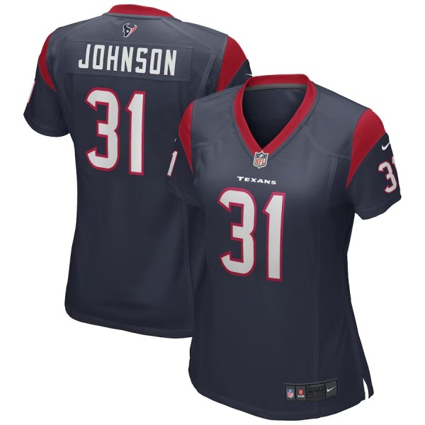 Women's Houston Texans David Johnson Navy Game Player Jersey