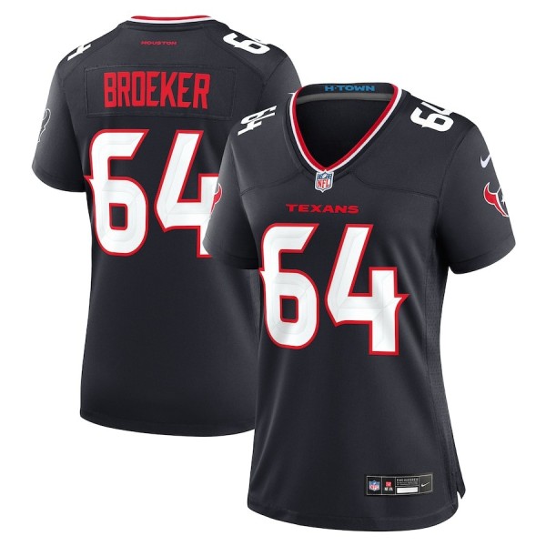 Women's Houston Texans Nick Broeker Navy Team Game Jersey