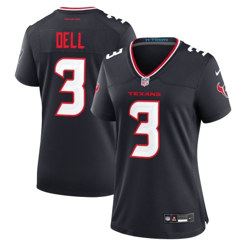 Women's Houston Texans Tank Dell Navy Team Game Jersey