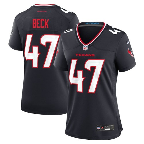 Women's Houston Texans Andrew Beck Navy Team Game Jersey
