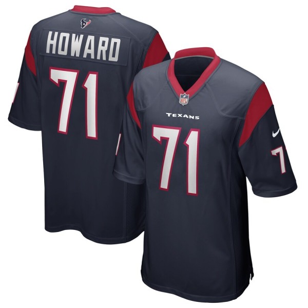Men's Houston Texans Tytus Howard Navy Game Jersey