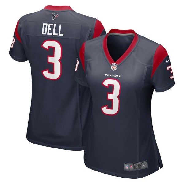 Women's Houston Texans Tank Dell Navy Player Game Jersey