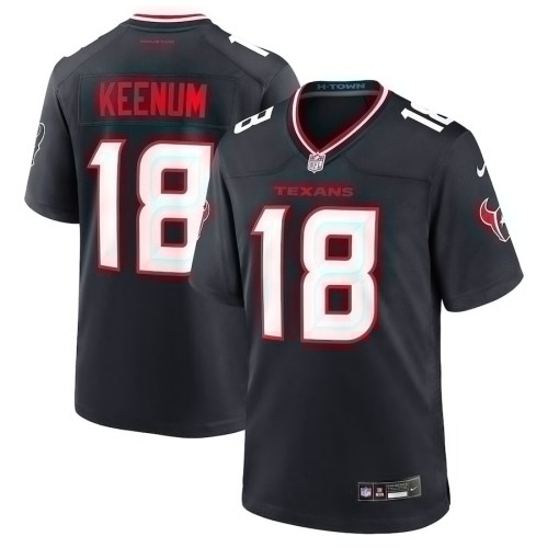 Men's Houston Texans Case Keenum Navy Team Game Jersey
