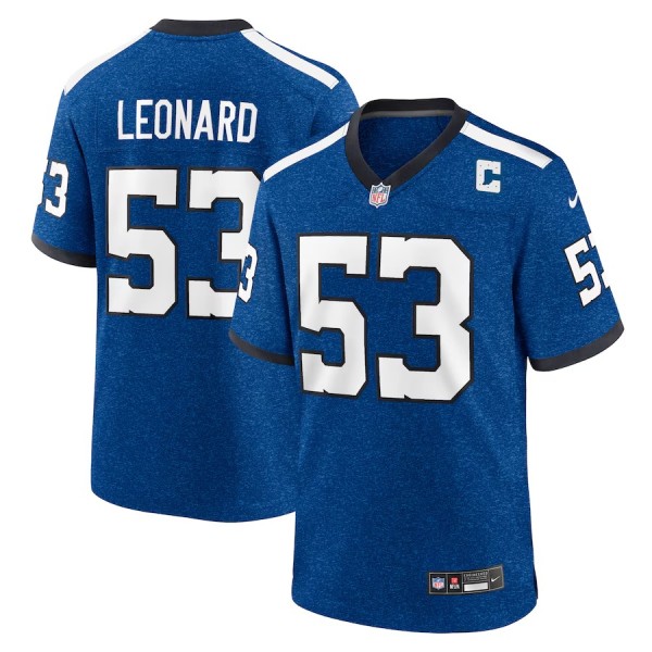 Men's Indianapolis Colts Shaquille Leonard Royal Indiana Nights Alternate Game Jersey