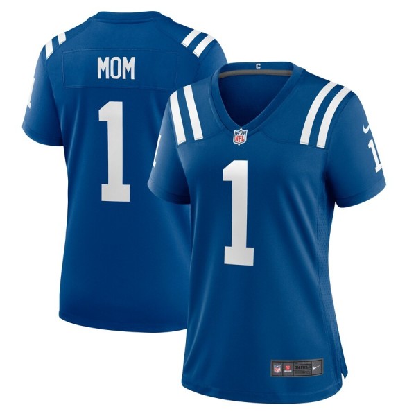 Women's Indianapolis Colts Number 1 Mom Royal Game Jersey