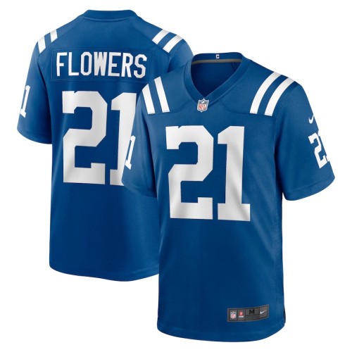 Men's Indianapolis Colts Dallis Flowers Royal Game Jersey