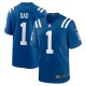 Men's Indianapolis Colts Number 1 Dad Royal Game Jersey
