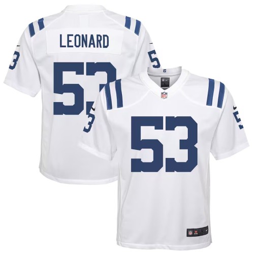 Youth Indianapolis Colts Shaquille Leonard White Game Jersey
