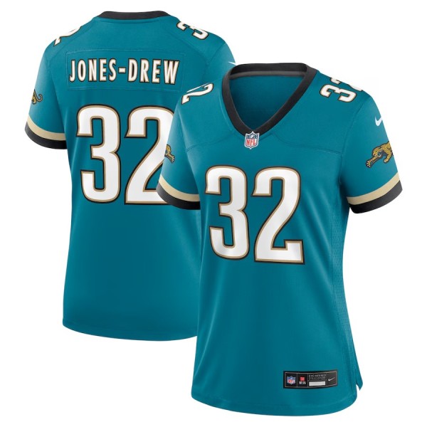 Women's Jacksonville Jaguars Maurice Jones-Drew Teal Prowler Throwback Retired Player Game Jersey