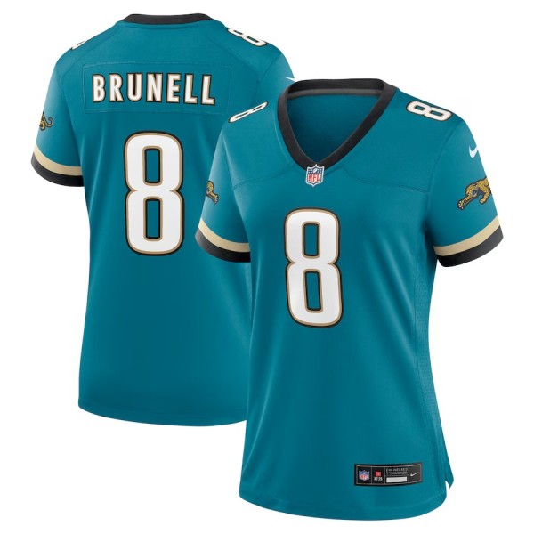 Women's Jacksonville Jaguars Mark Brunell Teal Prowler Throwback Retired Player Game Jersey