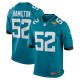 Men's Jacksonville Jaguars DaVon Hamilton Teal Game Jersey