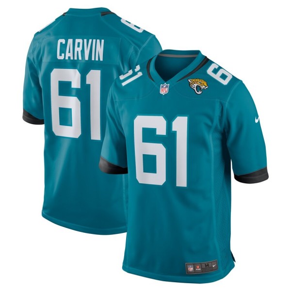 Men's Jacksonville Jaguars Jerome Carvin Teal Team Game Jersey
