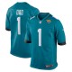 Men's Jacksonville Jaguars Number 1 Dad Teal Game Jersey