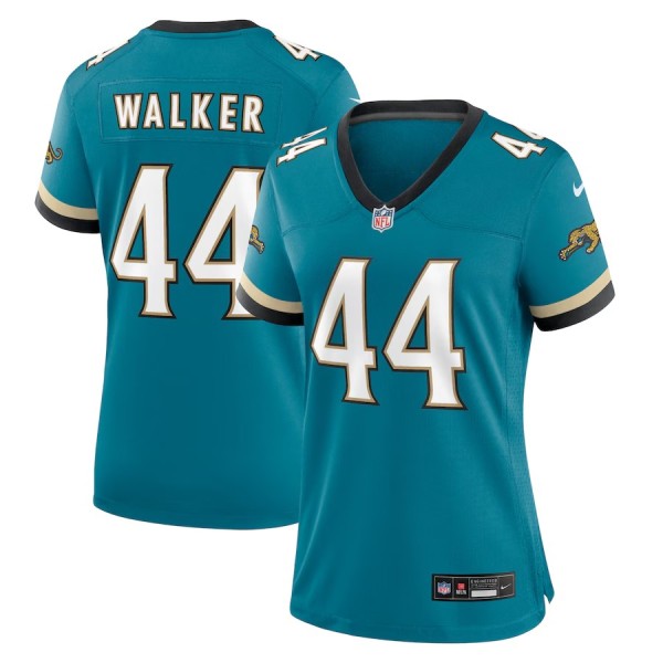 Women's Jacksonville Jaguars Travon Walker Teal Prowler Throwback Game Jersey