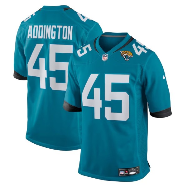 Men's Jacksonville Jaguars Tucker Addington Teal Team Game Jersey