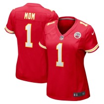 Women's Kansas City Chiefs Number 1 Mom Red Game Jersey