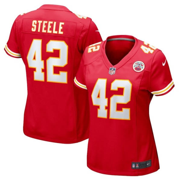 Women's Kansas City Chiefs Carson Steele Red Game Jersey