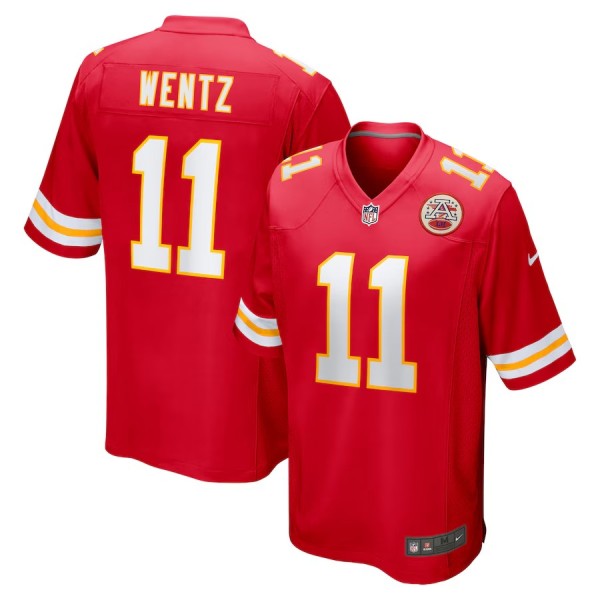 Men's Kansas City Chiefs Carson Wentz Red Game Jersey