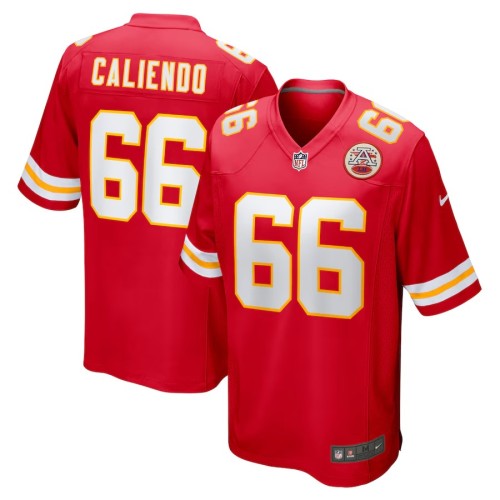 Men's Kansas City Chiefs Mike Caliendo Red Game Player Jersey
