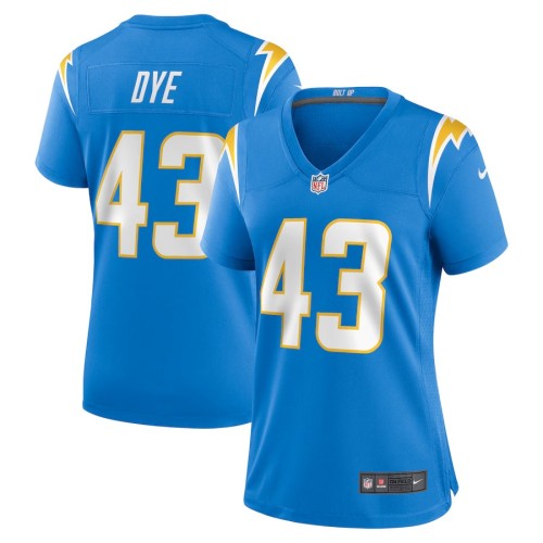 Women's Los Angeles Chargers Troy Dye Powder Blue Game Jersey