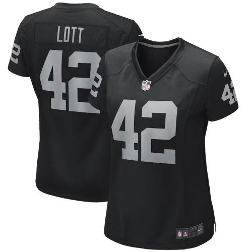 Women's Las Vegas Raiders Ronnie Lott Black Game Retired Player Jersey