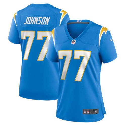 Women's Los Angeles Chargers Zion Johnson Powder Blue Player Game Jersey