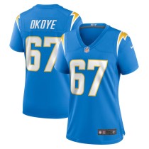 Women's Los Angeles Chargers CJ Okoye Powder Blue Team Game Jersey