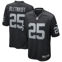 Men's Las Vegas Raiders Fred Biletnikoff Black Game Retired Player Jersey