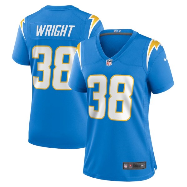Women's Los Angeles Chargers Milton Wright Powder Blue Game Jersey