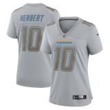 Women's Los Angeles Chargers Justin Herbert Gray Atmosphere Fashion Game Jersey