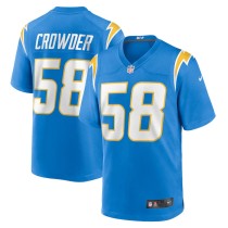 Men's Los Angeles Chargers Tae Crowder Powder Blue Team Game Jersey
