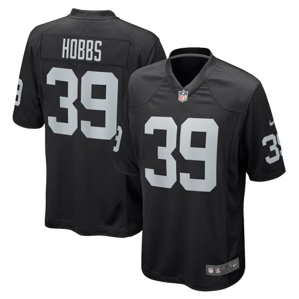 Men's Las Vegas Raiders Nate Hobbs Black Game Jersey