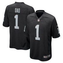 Men's Las Vegas Raiders Number 1 Dad Black Game Jersey