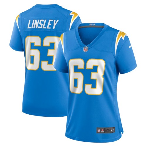 Women's Los Angeles Chargers Corey Linsley Powder Blue Game Player Jersey