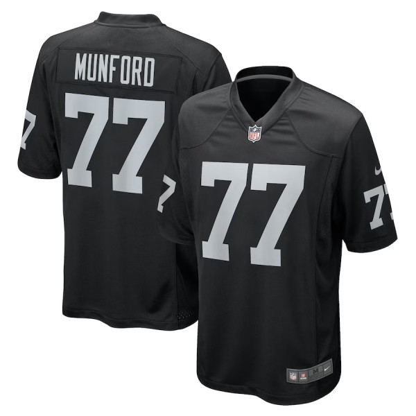 Men's Las Vegas Raiders Thayer Munford Jr. Black Team Game Jersey