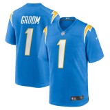 Men's Los Angeles Chargers Number 1 Groom Powder Blue Game Jersey