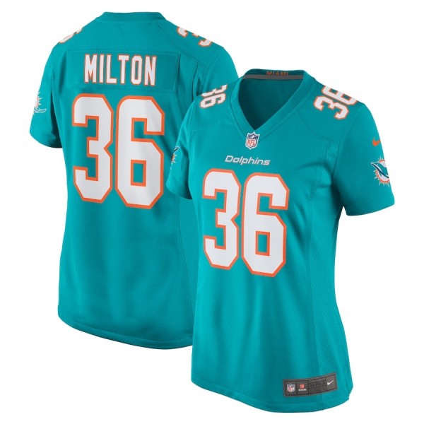 Women's Miami Dolphins Mark Milton Aqua Game Jersey
