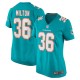 Women's Miami Dolphins Mark Milton Aqua Game Jersey