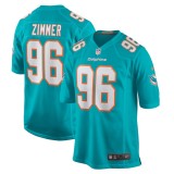Men's Miami Dolphins Justin Zimmer Aqua Home Game Player Jersey