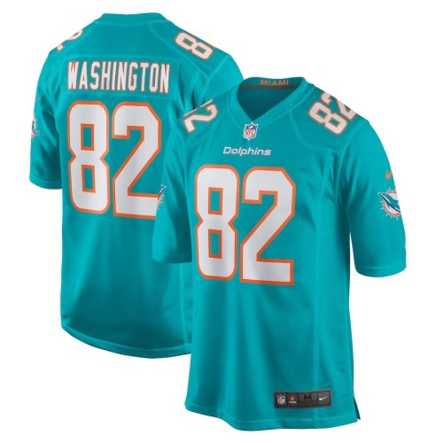 Men's Miami Dolphins Tahj Washington Aqua Game Jersey