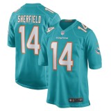 Men's Miami Dolphins Trent Sherfield Aqua Game Player Jersey