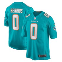 Men's Miami Dolphins Braxton Berrios Aqua Game Jersey