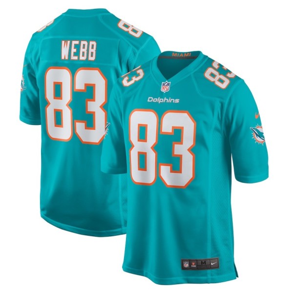 Men's Miami Dolphins Raleigh Webb Aqua Team Game Jersey