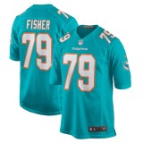 Men's Miami Dolphins Eric Fisher Aqua Home Game Player Jersey