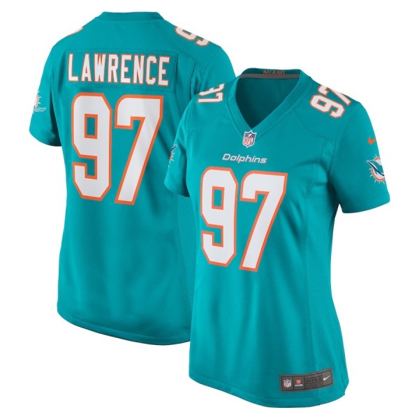 Women's Miami Dolphins Rashard Lawrence Aqua Team Game Jersey
